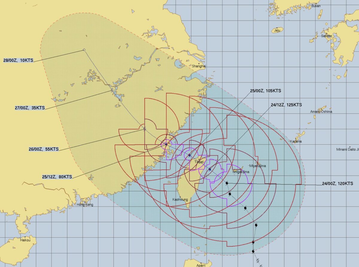 JTWC(米軍)による台風進路の予測 2024年7月24日 15:30時点