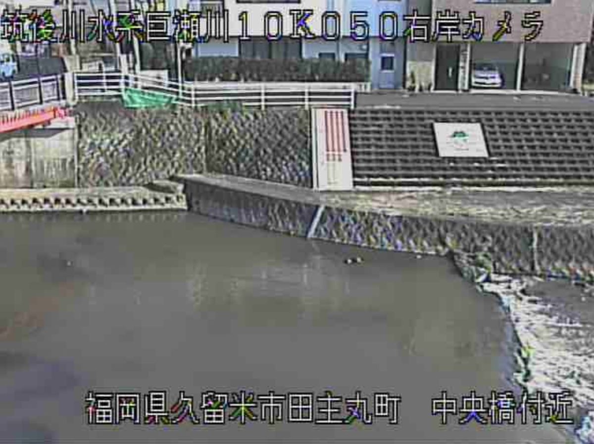 筑後川水系 巨瀬川 ライブカメラ（中央橋）/福岡県久留米市