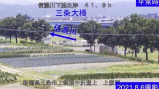 信濃川・上須頃 ライブカメラと雨雲レーダー/新潟県三条市
