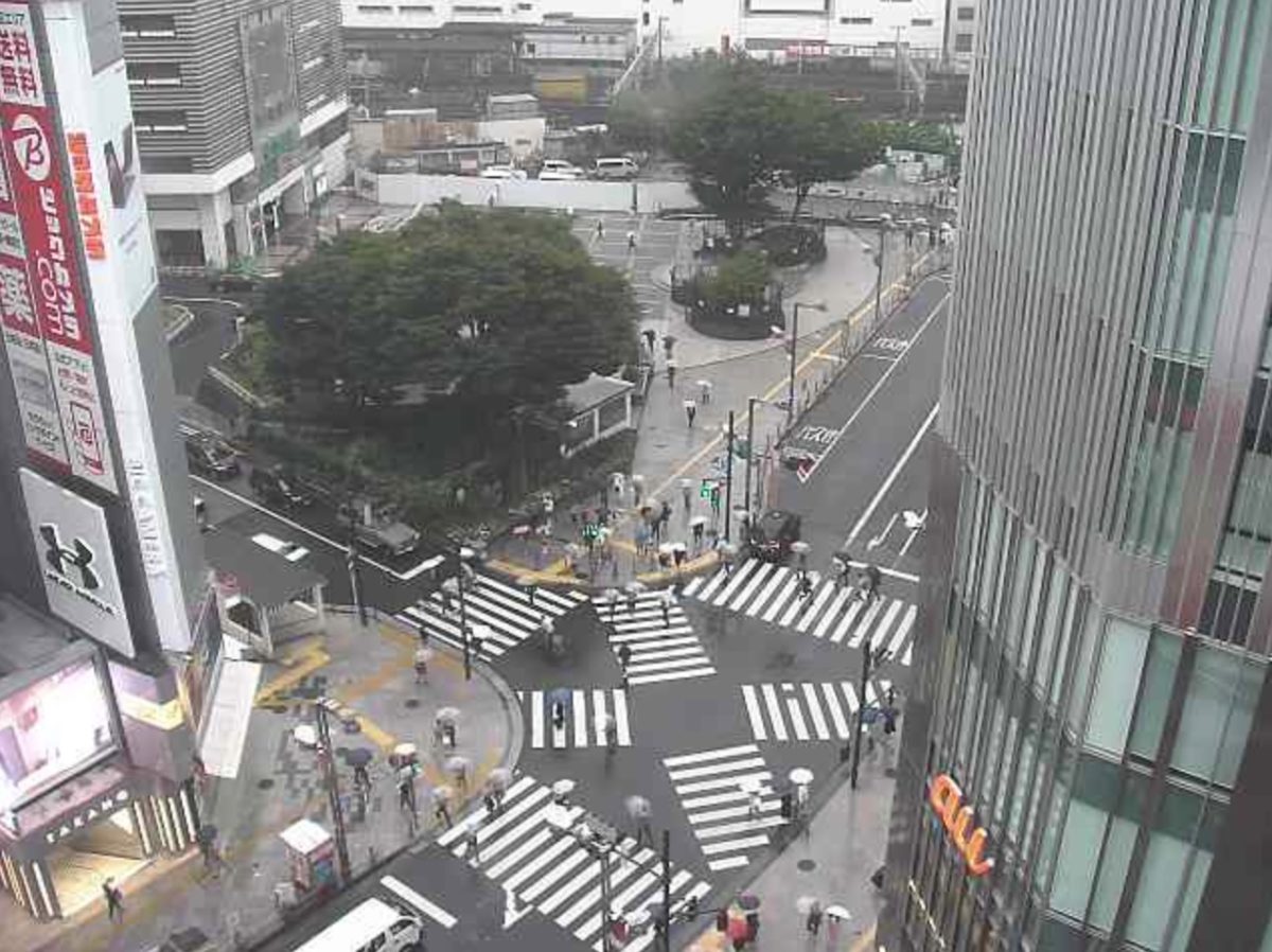 新宿大通り・JR新宿駅東口ライブカメラと雨雲レーダー/東京都新宿区